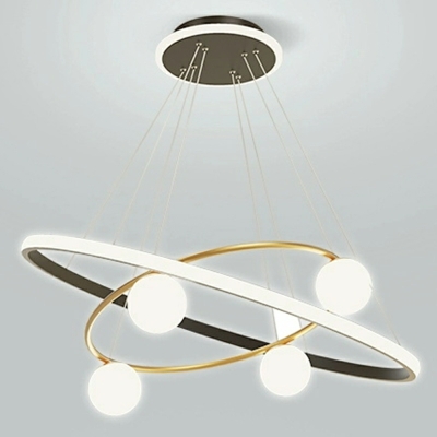 Modern 1-Light Chandelier with Ambient Acrylic Shade and Adjustable Hanging Length - LED Bulbs
