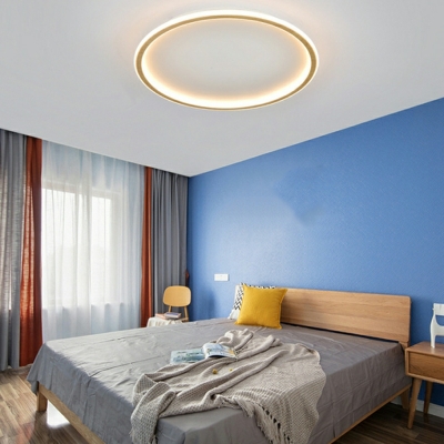 Modern Circle Flush Mount Ceiling Light with LED Bulb and White Acrylic Shade