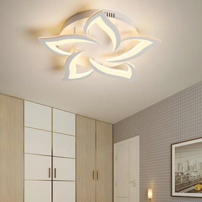 Modern Geometric Flush Mount Ceiling Light with Ambient Acrylic Shade - LED Bulbs
