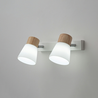Modern Wall Lamp with Frosted Glass Shade and Wall Control Switch
