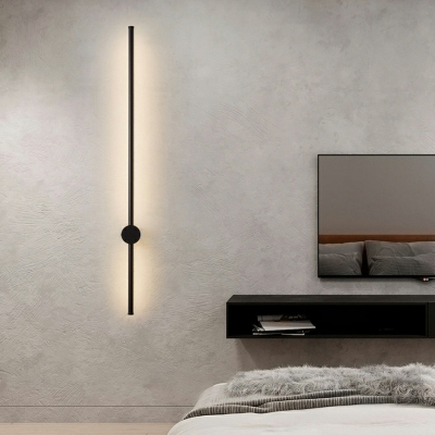 Modern Warm LED Wall Sconce with Black Metal Frame and White Shade for Indoor Lighting