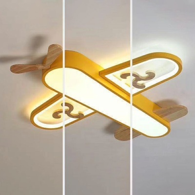 Kids Geometric Chandelier with 3 LED Lights, White Shade, and Adjustable Hanging Length