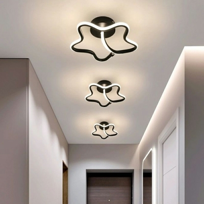 Modern Geometric White LED Semi-Flush Mount Ceiling Light with Acrylic Shade