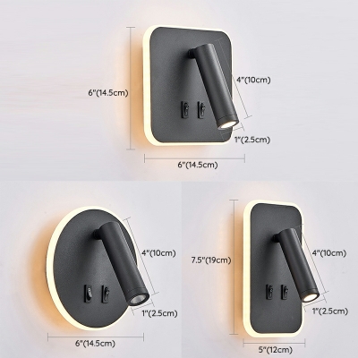 Modern Style Bedside Reading Spotlight Iron Wall Sconces for Bedroom