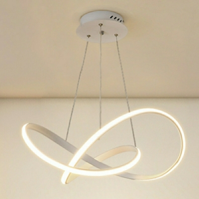 Acrylic Contemporary Pendant Light Line Shape Wrought Iron Chandelier