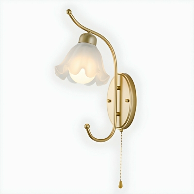 Elegant Modern Gold 1-Light Wall Sconce with White Shade - Perfect for Residential Use