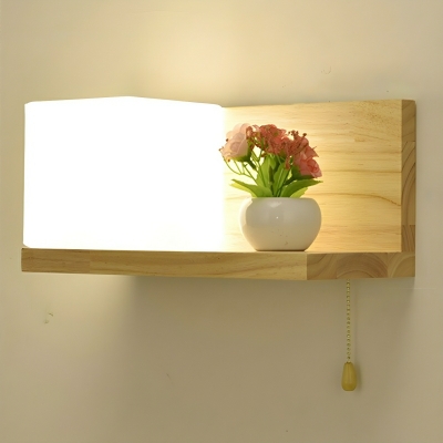 Modern Glass 1-Light Hardwired Wall Sconce with White Glass Shade