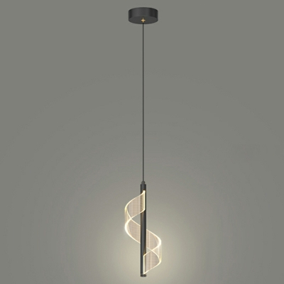 Modern Gold Linear Pendant with Round Iron Shade and Adjustable Hanging Length for Residential Use