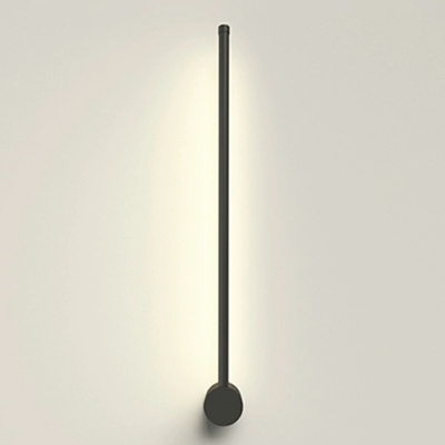 Modern Linear 1-Light Hardwired Wall Sconce with Black Metal and White Aluminum Shade