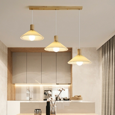 Yellow Glass Pendant Light with Adjustable Hanging Length and Contemporary Design