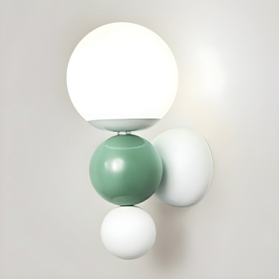 Contemporary Metal Wall Lamp with White Acrylic Shade and 1 Light