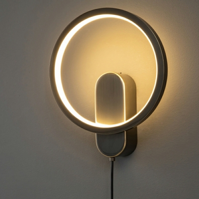 Modern 2-Light Hardwired Wall Sconce with Integrated LED and Metal Shade