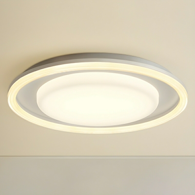 Modern Clear Circle LED Flush Mount Ceiling Light with Acrylic Shade