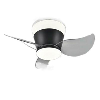 Modern Flushmount Ceiling Fan with Remote and Wall Control, 3 Clear Blades, and 3-Light Design