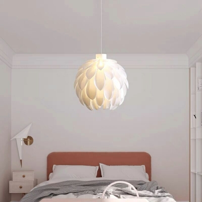 Modern White Pendant Light with Adjustable Hanging Length and Stylish Plastic Shade