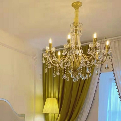 Simplicity LED Flush Light Crystal Living Room Flush Mount Ceiling Fixture in Stainless Steel