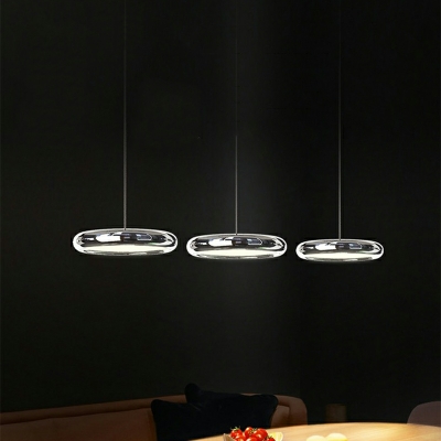 Stainless-Steel LED Pendant with Adjustable Hanging Length and Contemporary Silver/Chrome Shade