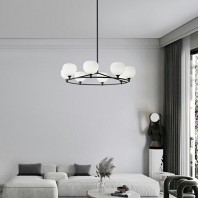 Black Geometric Chandelier Modern Style 25 Inch & Above LED Compatible Adjustable Hanging Length