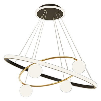 Modern 1-Light Chandelier with Ambient Acrylic Shade and Adjustable Hanging Length - LED Bulbs