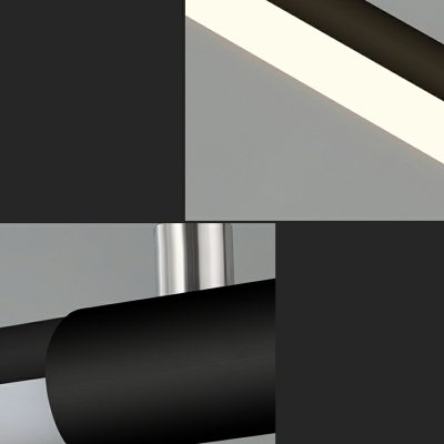 Modern Black LED Linear Island Light with Aluminum Shade - Stylish and Energy-Efficient Lighting