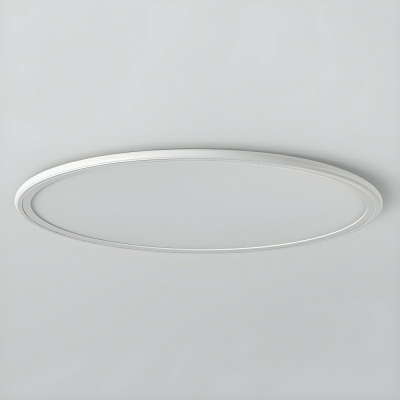 Modern Circle LED Flush Mount Ceiling Light with White Acrylic Shade - 39 Watts & Under
