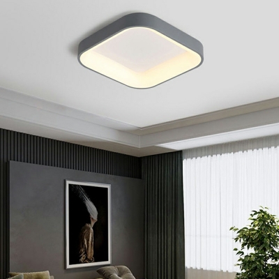Modern LED Circle Flush Mount Ceiling Light with White Acrylic Shade - Ideal for Residential Use