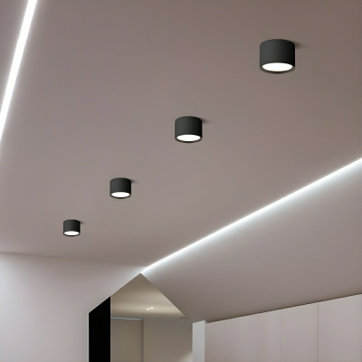 White Cylinder Acrylic Shade Modern LED Flush Mount Ceiling Light for Residential Use