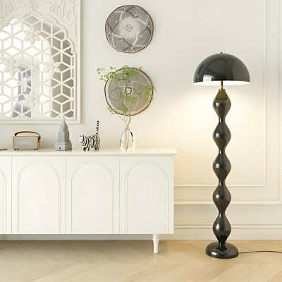 Contemporary Metal Floor Lamp with Dome Shade and Foot Switch
