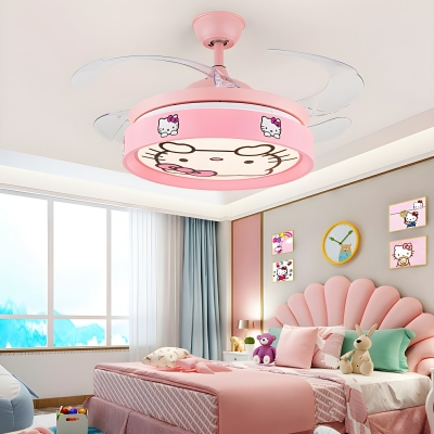 Kids Windmill Ceiling Fan with Remote Control, Clear Acrylic Blades, and Kids' Wall Light