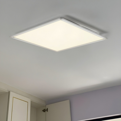 Modern flush mount white LED ceiling light with aluminum shade