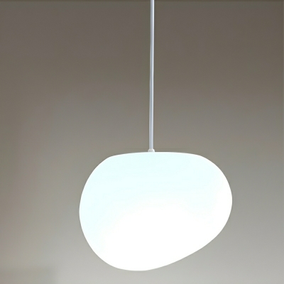 Modern White Glass Pendant with Round Canopy for Residential Use