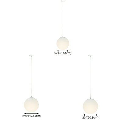 Modern White Iron Pendant Light with Adjustable Hanging Length for Residential Use