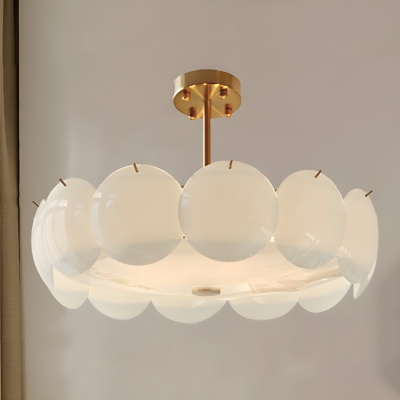 White Colonial Semi-Flush Mount Ceiling Light with Clear Glass Shade