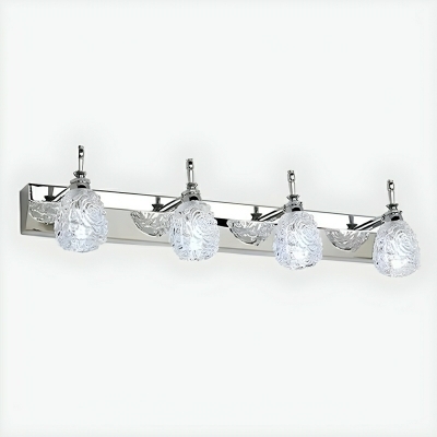 Industrial Stainless-Steel Vanity Light with Clear Glass Shade