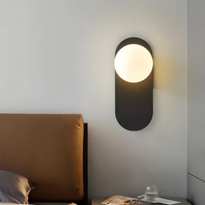 Modern 1-Light LED Frosted Shade Wall Lamp with Hardwired Power Source