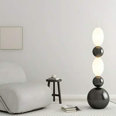 Modern Floor Lamp with Plastic Shade and LED Bulbs, Perfect for Non-Residential Use