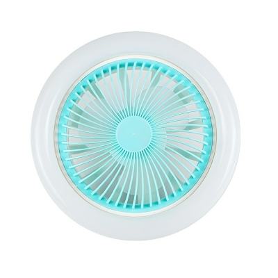 Modern Flushmount Ceiling Fan with Remote Control and Clear Acrylic Blades