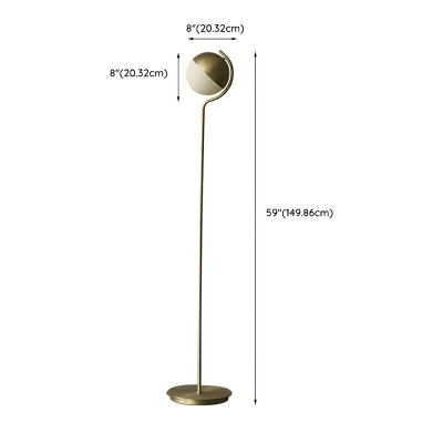 Modern LED Steel Floor Lamp with Glass Shade for Residential Use