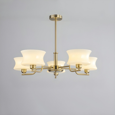 Modern Square/Rectangle Chandelier with Clear Glass Shade and Adjustable Hanging Length