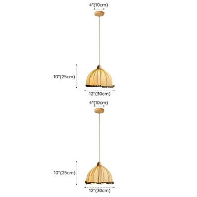 Contemporary Beige Fabric Pendant Light with Round Canopy for Modern Home Decor