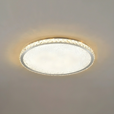 Modern Circle Flush Mount LED Ceiling Light with Crystal Shade