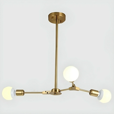 Modern Globe Style Chandelier with Ambient Iron Shades and Direct Wired Electric Power Source