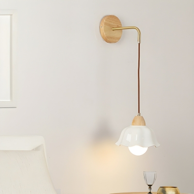Modern Gold 1-Light Wall Sconce with Clear Glass Shade & LED-Compatible