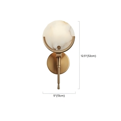 Modern Gold Stone Wall Sconce with 1 Light and Hardwired Power Source