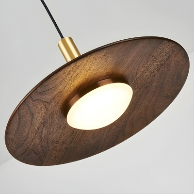 Modern Wood Pendant with Acrylic Shade and Adjustable Hanging Length