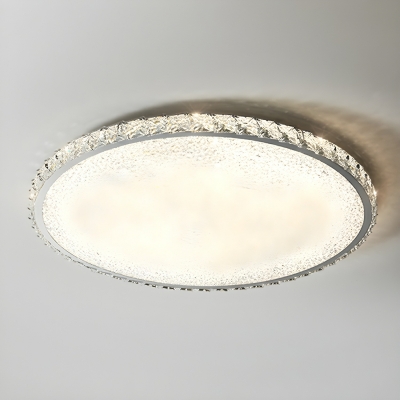 White Circle Crystal Ceiling Light with LED Bulbs for Residential Use