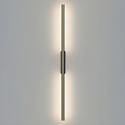 Black Metal Linear LED Wall Lamp with Rocker Switch - Modern Style for Residential Use