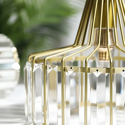Elegant Crystal Pendant with Adjustable Hanging Length and Modern Cylinder Design