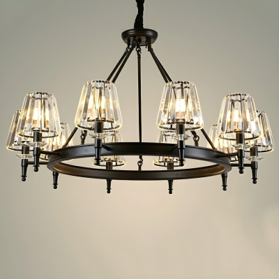 Industrial Clear Crystal Chandelier for Stylish Ambience and Direct Connectivity