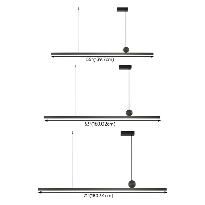 Modern Black Acrylic Island Light with Adjustable Hanging Length